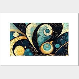 Abstract Swirls and Waves Effect illustration Posters and Art